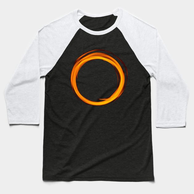 Fire Glow Circle Baseball T-Shirt by cwtu26